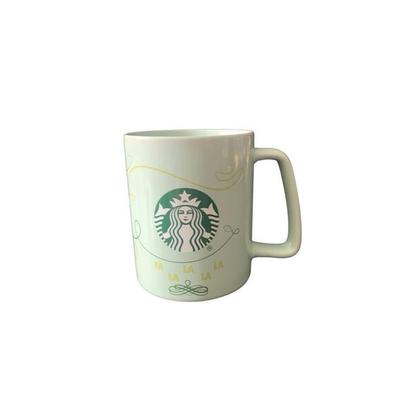 Pre Owned Starbucks 2020 Mint Green Holiday Fa La La La La Mug Cup 11 Oz X-Mas - Picture 4 of 12